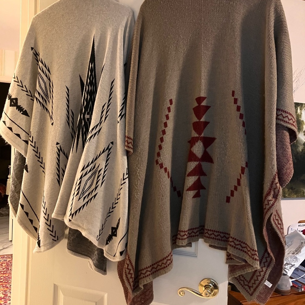 Two tribal ponchos